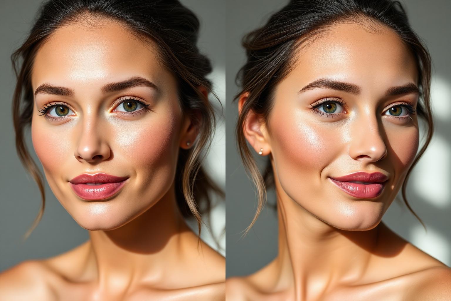 Before and after Lunar Deluxe skincare results